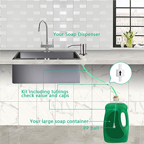 Ohihi ZJ-SOAP-02-FBA Dispenser For Kitchen Sink, Built In Sink Soap Dispenser (Brushed Nickel), Countertop Soap Dispenser Pump thumb #2