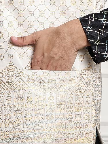 Image of SOJANYA (Since 1958 Men's Silk Blend Kurta and Pyjama with Nehru Jacket
