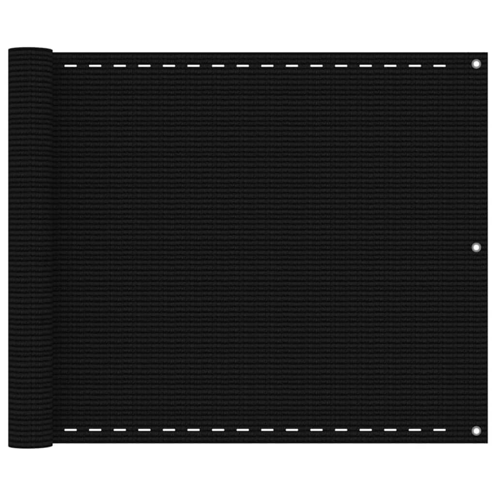 vidaXL Balcony Screen Black 75x300 cm HDPE — image 1