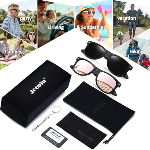 Image of Joopin Square Sunglasses Polarized UV400 Designer Sun Glasses Men Women | Oversized, Plastic Frame, Retro, Vintage, Unisex, Trendy Shades for Driving, Party, Fishing, Business, Costume