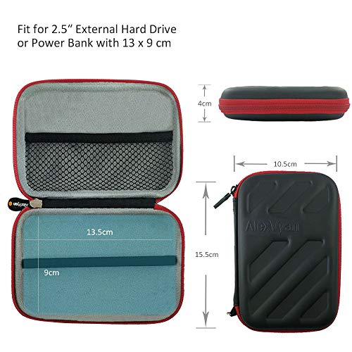 Image of AlexVyan - Shock Proof External Hard Disk Case Protector for 2.5 Inch Seagate Expansion 1TB Wired External USB 3.0 2.0 Hard Drive Disk (500 GB, 500GB,1TB, 1 TB, 2TB 2 TB ,1.5TB 1.5 TB 3TB 3 TB Compatible) Cover HDD Case Casing Carry Bag Pouch Sleeve Enclosure (Black Bubble)