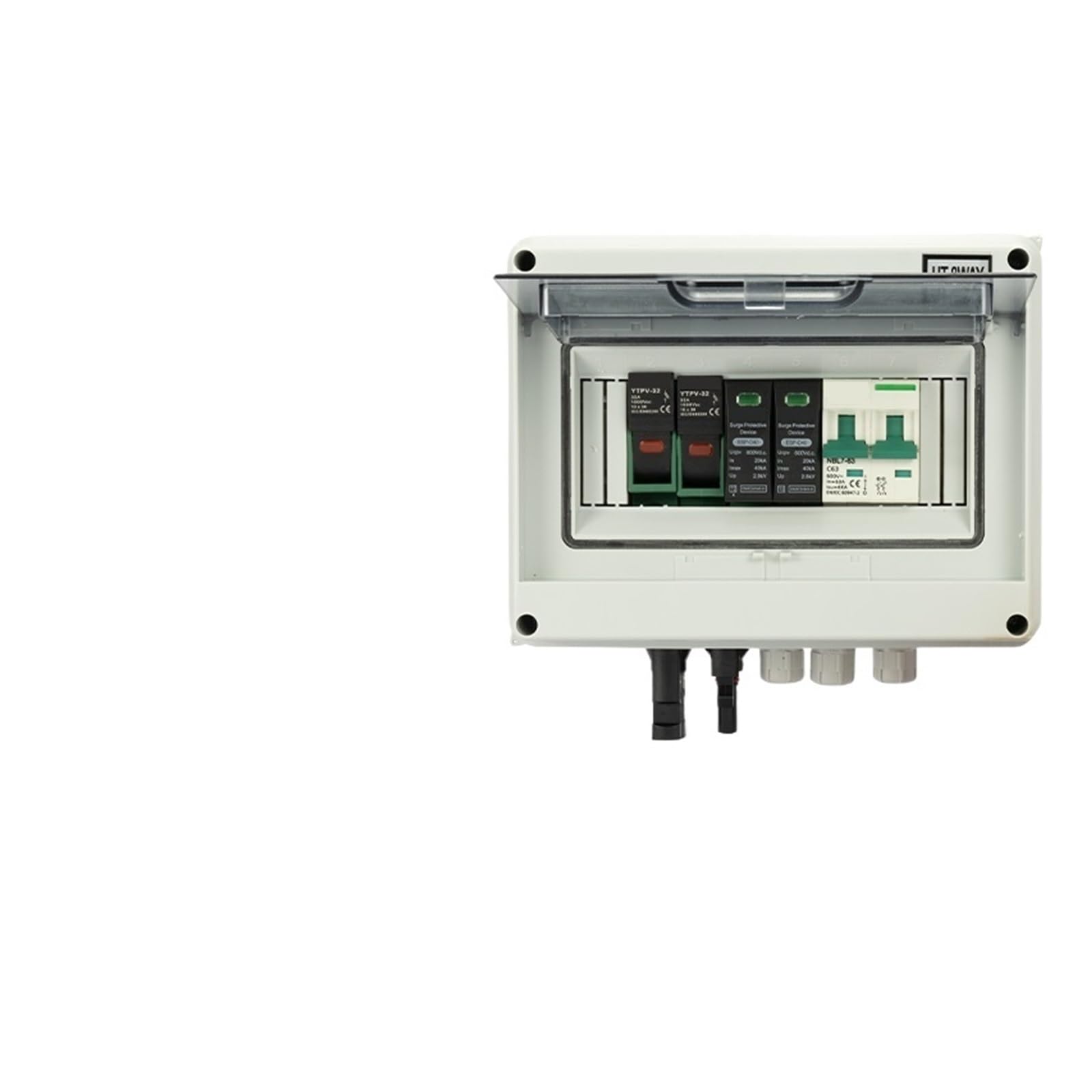 RWRAPS Scatola combinatrice DC Impermeabile for Esterni 1 Stringa 1 Ingresso 1 Uscita 600 V IP65 PV Protezione Contro Le sovratensioni solari
