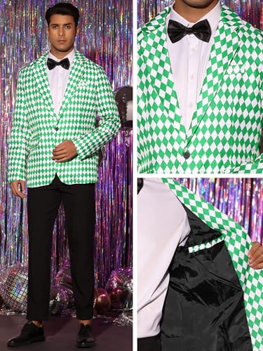 Lars Amadeus Argyle Blazer for Men's Slim Fit Checked Formal Business Plaid Sports Coat4