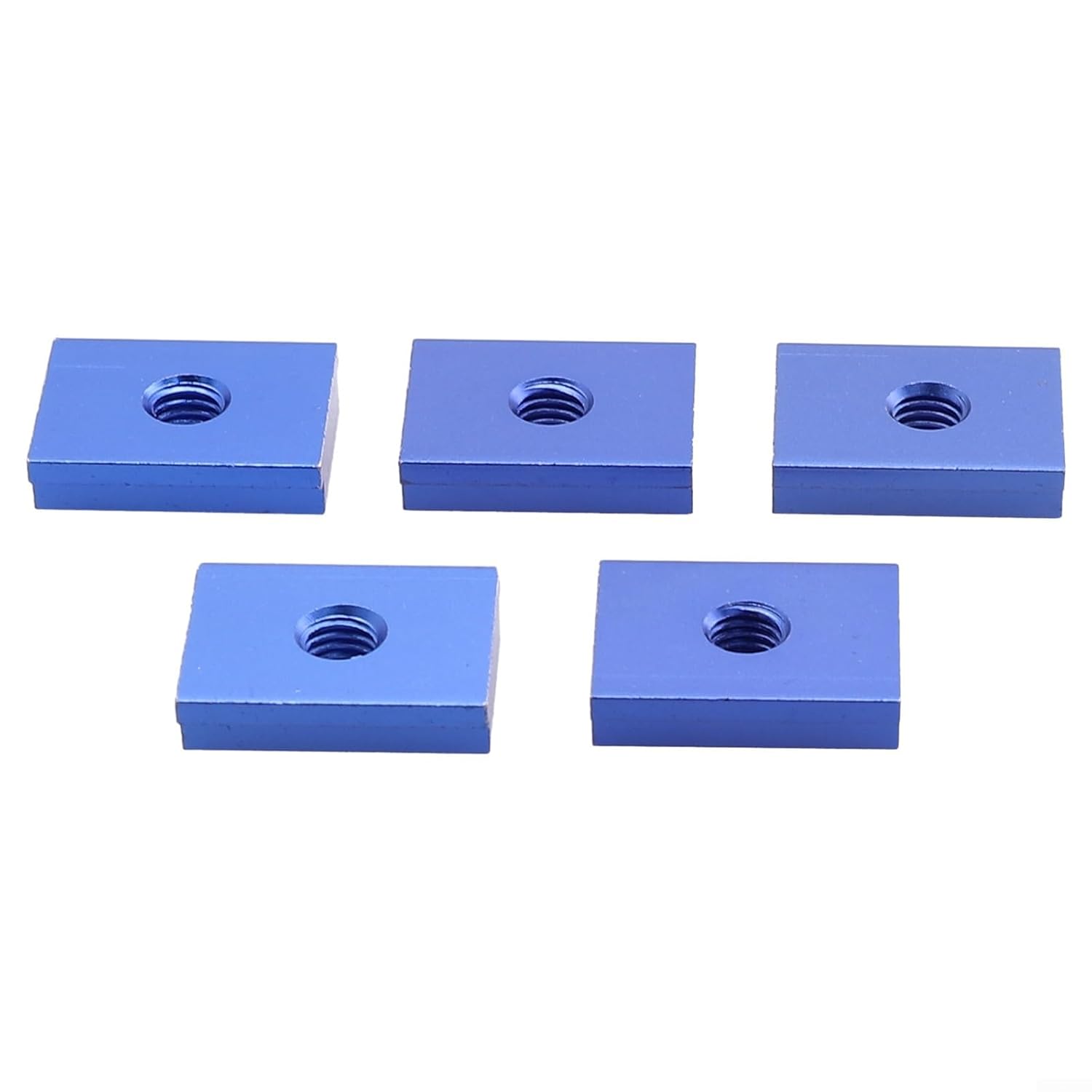 5pcs Aluminum Alloy T-Track Slider Nuts Woodworking Tables, Table Saws & Miter Saws – M6/M8 Thread, Blue, 30x23x7.8mm (1.18x0.91x0.3in)(M8)