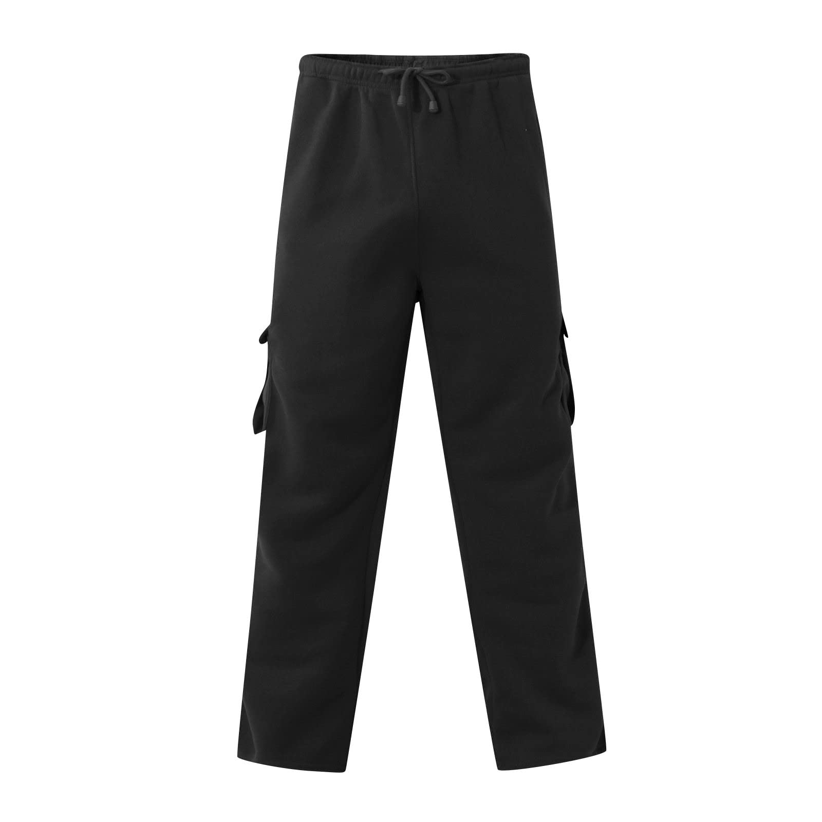 Mens Cargo Pants Relaxed Fit Plus Size Comfy Cotton Sweatpants with Pockets Drawstring Elastic Waist Hiking Pants Mens Sweatpants Open Bottom Baggy Stretch Cargo Work Pants Breathable Lounge Pants