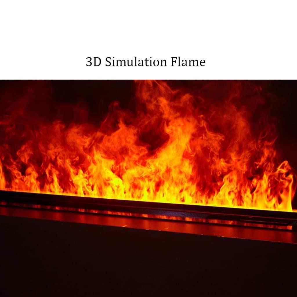 Fuoco Finto Camino Elettrico con Atomizzazione 3D Incorporato, Umidificatore for Soggiorno, Camino Elettrico, Simulazione di Fiamma Allungata Mobili per Il Soggiorno(A)
