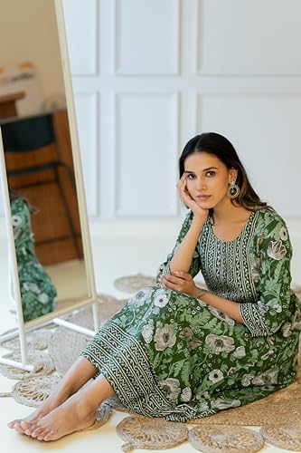 Image of MIRCHI FASHION Women's Cotton Relaxed Fit Anarkali Kurti