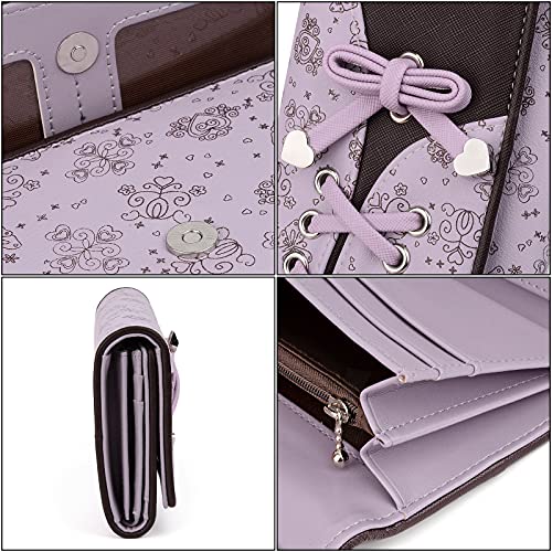 Image of UTO RFID Wallet for Women Large Capacity PU Leather Card Holder Phone Case Zipper Pocket Purse Clutch