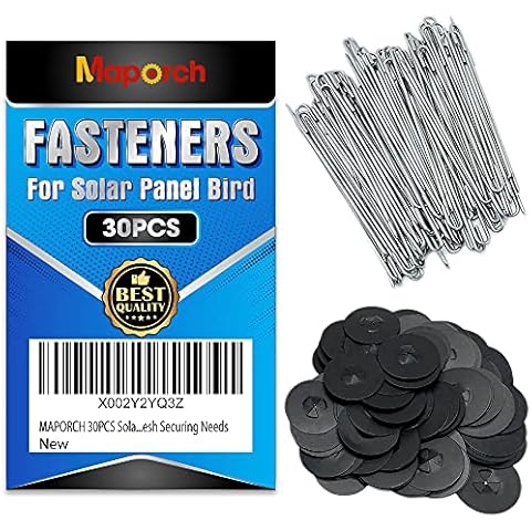 MAPORCH 30PCS Solar Panel Guard Clips, Critter Guard Fastener Clips for Attaching Galvanized Welded Wire Mesh to Solar Panels, Premium Aluminum Fastener Clips Firmly Hold Critter Mesh Securing Needs Cover