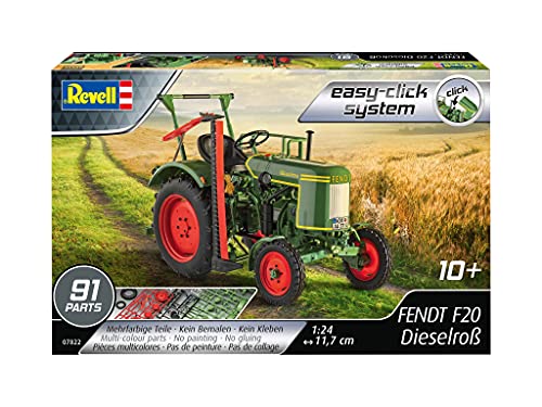 Revell Modellbausatz Fendt F20 Dieselroà I MaÃstab 1:24 I Detailgetreue Nachbildung des Bulldog I Grüne Farbe I 11,7 cm I Perfekt für Traktor-Liebhaber und Modellbauer – Bild 3