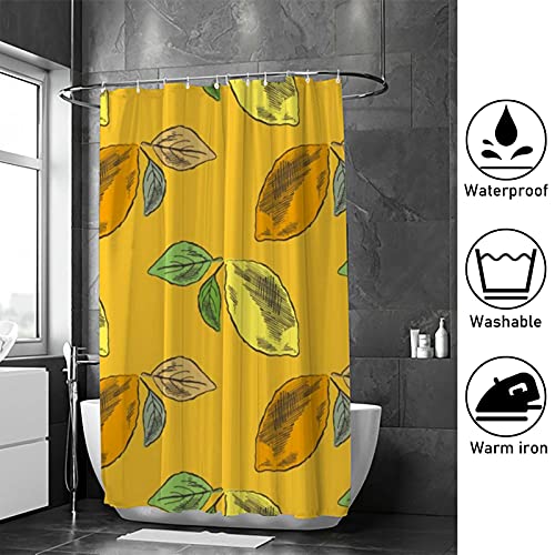 Rideau de douche de qualité supérieure en polyester jaune citron durable CHEHONG - 5
