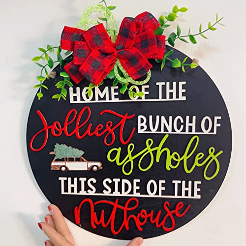 National Lampoon's Christmas Vacation Holiday Decor Wooden Wreath - 12Inch, Party Supplies Funny Front Door Sign Christmas Decorations (C) #TOP2