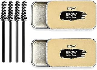 Ownest 2PCS Eyebrow Soap Kit,Brows Styling Soap,Long Lasting Waterproof Smudge Proof Eyebrow Styling Pomade for Natural Brows, 3D Feathery Brows Makeup Balm