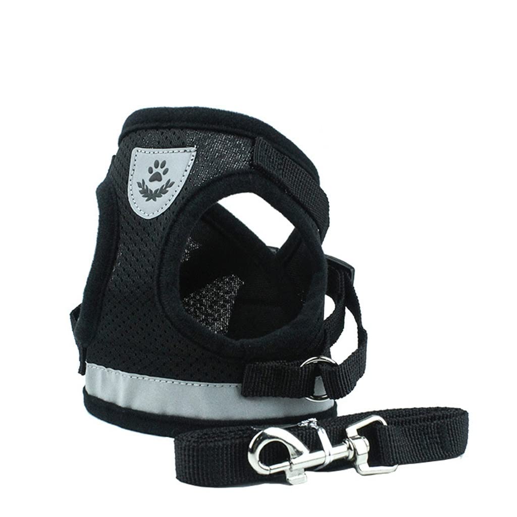 Pet Dog Chest Harness and Leash Set Breathable Adjustable Dog Harness Suitable for Small and Medium-Sized Puppies Vest (D Small)