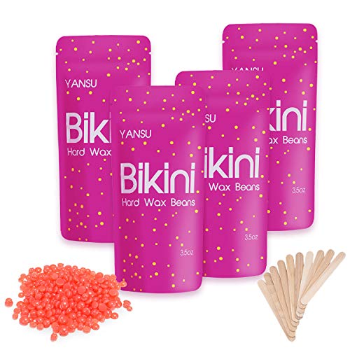 【Strawberry Essential For Bikini】Yansu Hair Removal Wax Beans Waxing Painless Hard Wax Beans Depilatory Wax For Brazilian Bikini Sensitive Area At Home