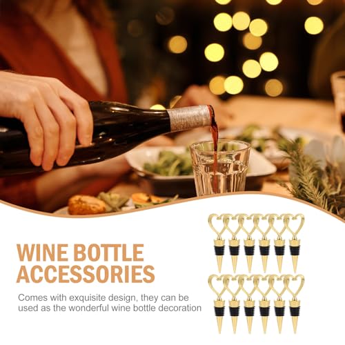Tapón de vino hermético de corazón: conserve el sabor de sus botellas con este pack de 12 piezas. 8
