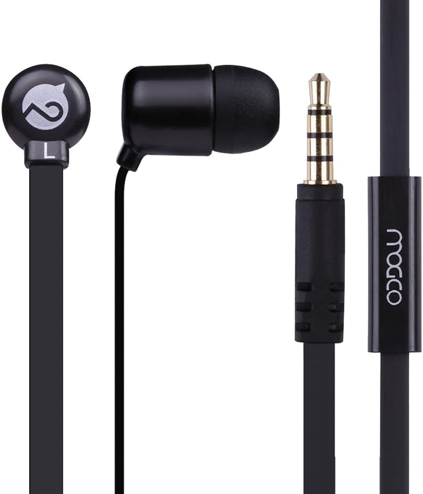 Earphones, M5 Stereo in-Ear Earbuds Headphones with Mic & Noddle Cable/Universal 3.5mm Plug for iPhone/iPad/iPod/Android Smartphones/Tablelet-Black