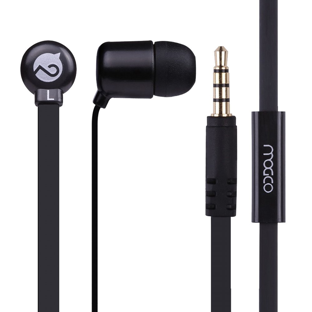Earphones, M5 Stereo in-Ear Earbuds Headphones with Mic & Noddle Cable/Universal 3.5mm Plug for iPhone/iPad/iPod/Android Smartphones/Tablelet-Black