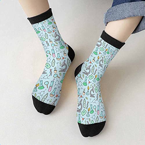 Image of Red Striped Crew Socks for Woman Size 6-8 Christmas Tree Moose Snowflake Dots Lines Girls Socks