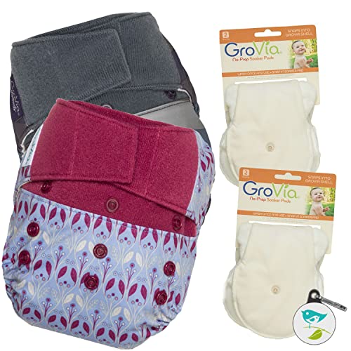 Image of GroVia Experience Package: 2 Shells + 4 No Prep Soaker Pads (Color Mix 5 Hook & Loop)