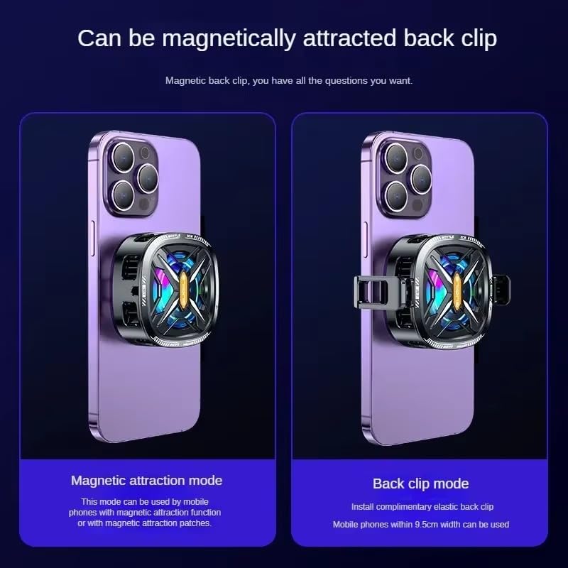 Image of BKN Fast Ultra Cooling Mobile AC Fan Magnetic Radiator | Mobile Cooler USB Powered Fan Cooling Radiator Game Cooler -3 degree for Mobile Phone Gaming, Live Streaming (FS05 fan)