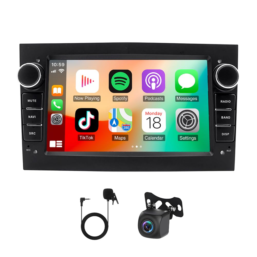 2+64G Android 14 Autoradio für Opel Vauxhall Combo 2004-2011 mit Wireless Carplay Android, 7 Zoll Touchscreen Car Display 2 Din Radio Stereo Bluetooth Rückfahrkamera Head Unit Mirror Link FM/RDS