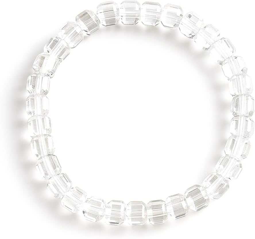 Natural Clear Quartz Crystal Bracelet for Women, Healing Stone Beaded Bracelet, Reiki Chakra Energy Gemstone Jewelry, Stretch Round Beads for Good Luck