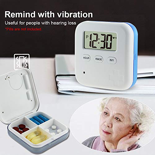 Anself Pillendoos digitale pillen pillendoos elektronische pil herinnering met timer 4 vakken - Image 3