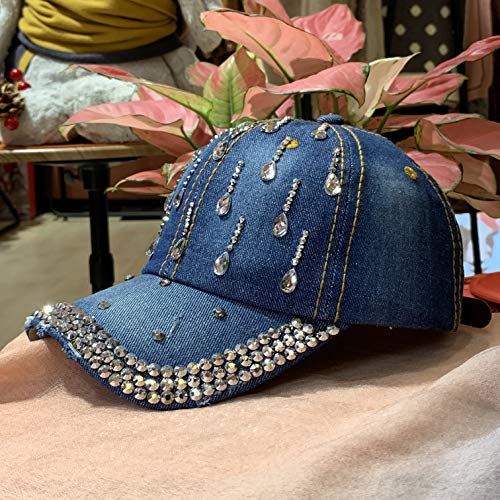 Izoa Caps And Hats For Men And Women Rhinestone Bling Bling Shining Fancy Casual Adjustable Baseball Caps #TOP2