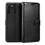 Shantime Lederhülle Kompatibel mit Blackview A80 Pro, Business Design Magnetische Klapphülle, 3 Kartenfächer, Foto & Geheimfach(Schwarz)