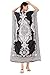 Divine threads -- Women's Kaftan Floral Print/Beach Cover Up/Plus Size V-Neck Loose Kimono Maxi Dress (Black&White, Plus)