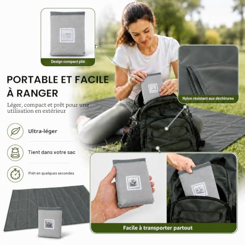 Mini couverture de pique-nique ultra légère