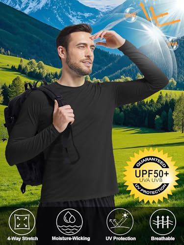 Mens UPF 50+ UV Sun Protection Shirts Outdoor Long Sleeve SPF Rash Guard for Fishing Hiking Swim Running3