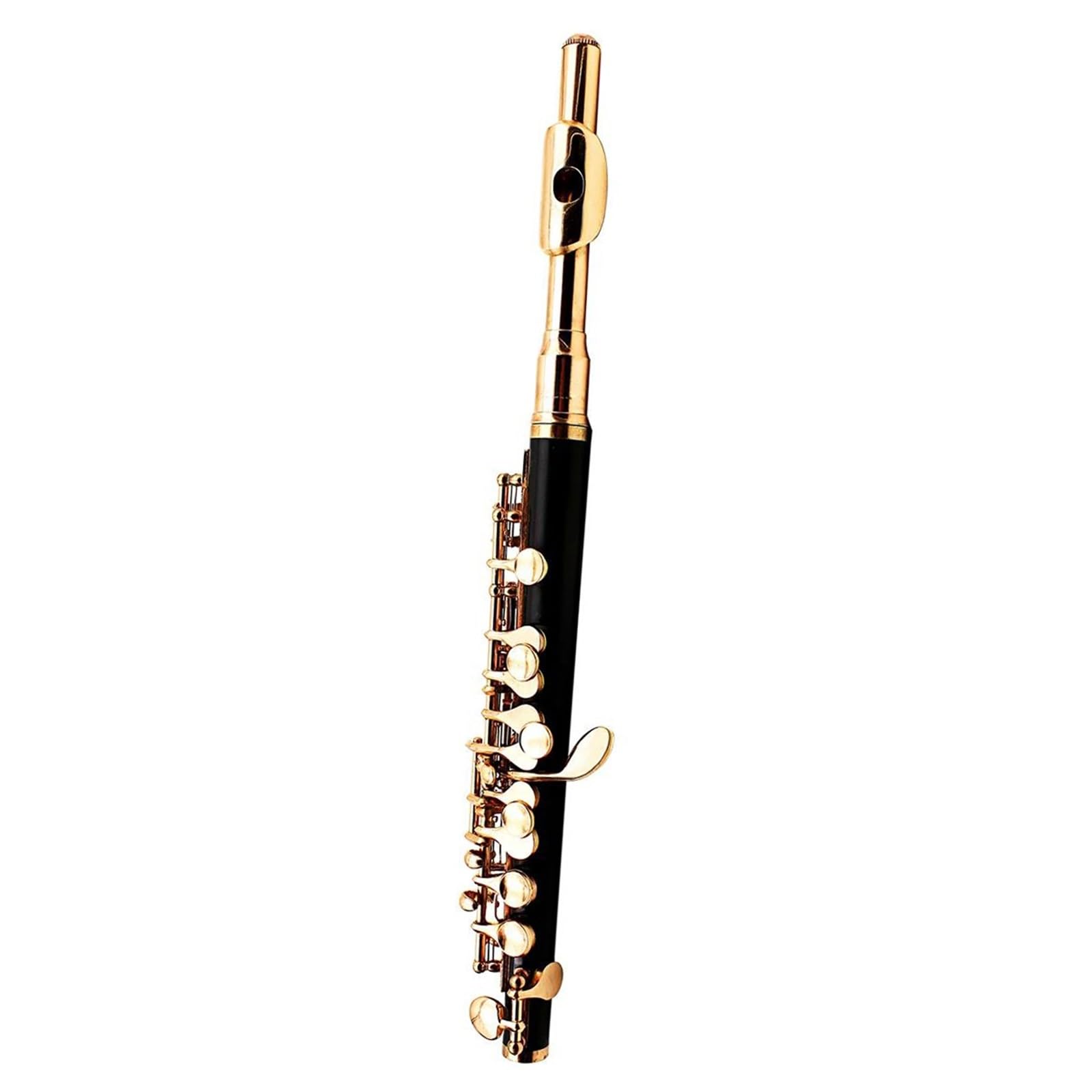 Profesjonalna Flet Zestaw 16 Otworowych Korpusów Piccolo C Z Białej Miedzi Futerałem Profesjonalne Instrumenty Muzyczne Oraz Klucz E(Black Gold)