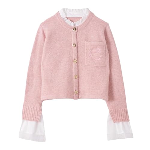 [EIMY ISTOIRE] Attachedcollar モヘアカーディガン レディース ニットカーディガン モヘア 付け襟 ふわふわ あったか 秋冬 通勤 オフィス フェミニン エレガント 上品 大人かわいい（Amazon）