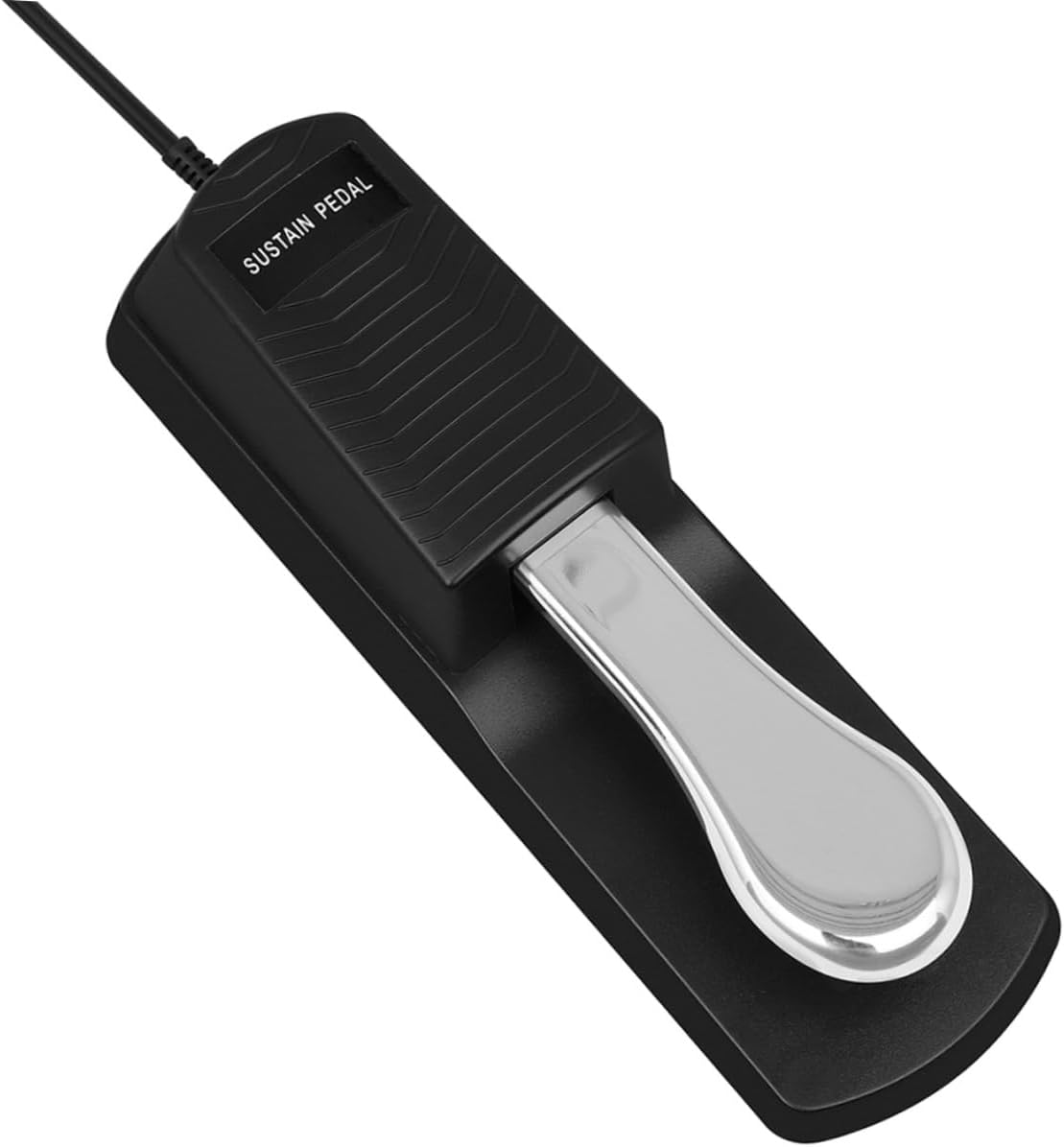 Toyvian Piano Sustain Pedal Silver Striped Shell Compatible Electronic Keyboards 1-Piece Foot Pedal for MIDI Keyboards