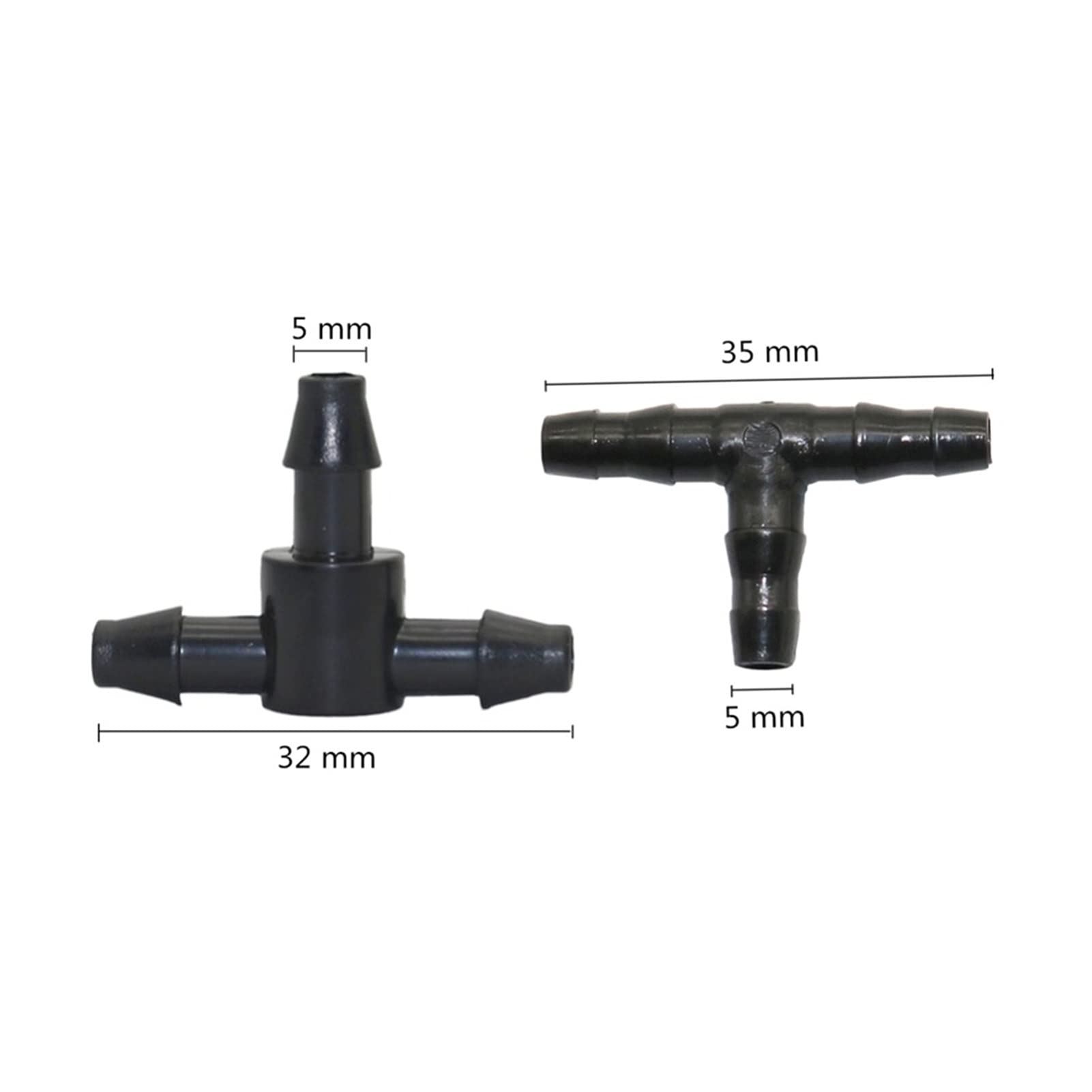 Raccordi per tubi da giardino per cortile industriale 4mm a forma di T-flebo del tee distributore Giardino annaffiato con connettore al tubo flessibile Agricoltura micro irrigazione a goccia 1/4 "tubo