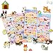 Happy Puppy Dog Stickers 4 Sheet with Golden Retriever, Shepherd Dog, Teddy, Bull Dog - PVC Foam Doggy Stickers for Kids - 160 Stickers