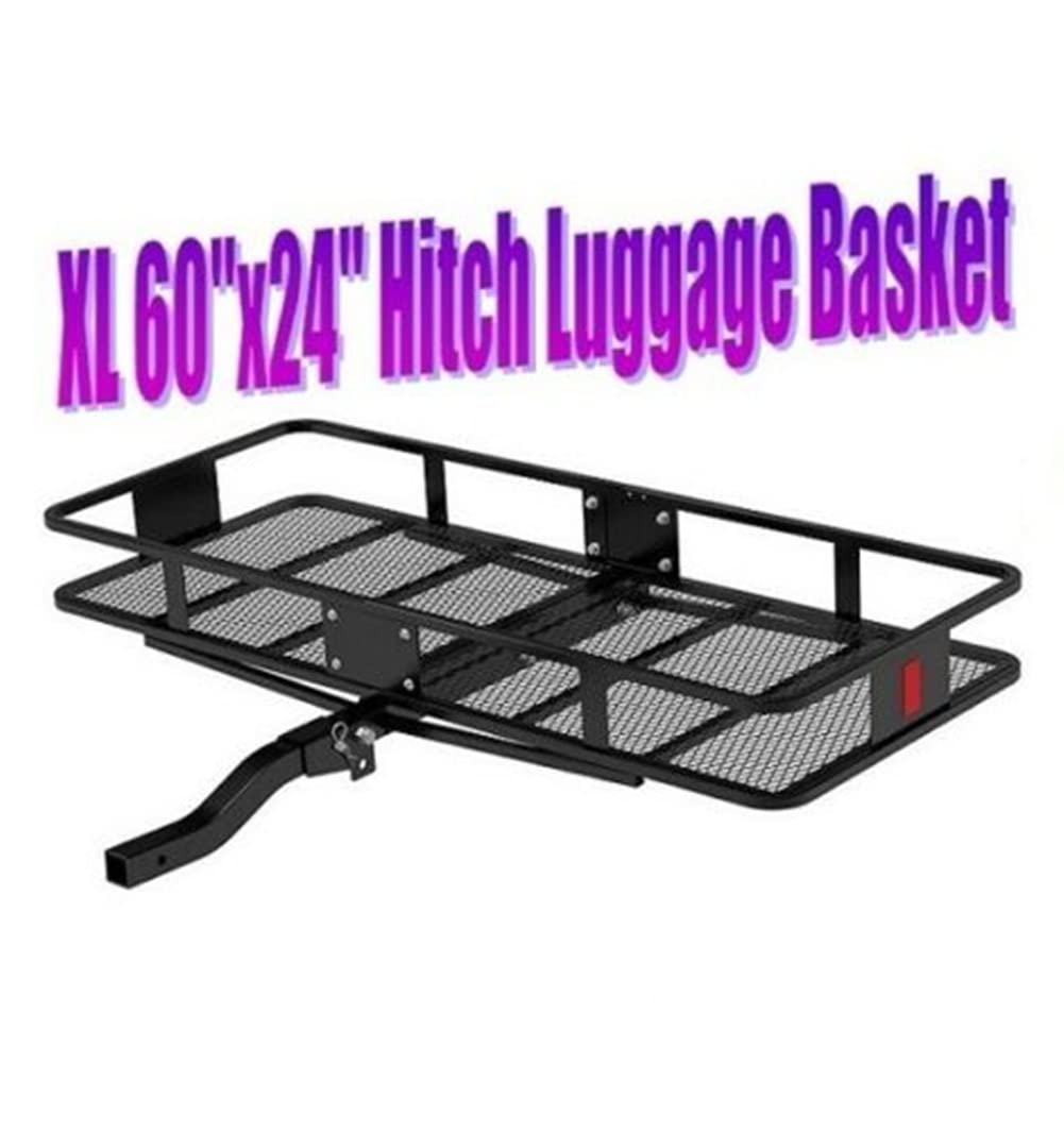 TimmyHouse Basket Hitch Cargo Carrier 500 lbs Capacity Black Steel XL 60 x 24 Inch