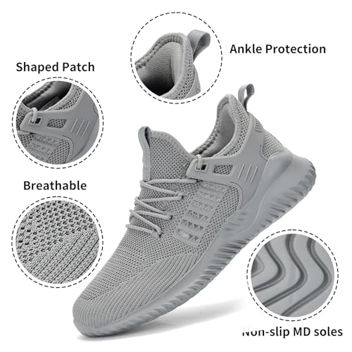 Image of Akk Mens Sneakers Tennis Shoes - Slip on Memory Foam Walking Shoes for Athletic Running Workout Gym Jogging Indoor Outdoor Lightweight Breathable Casual Sneakers