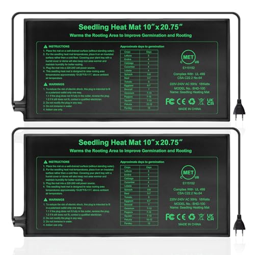 10 X 20.75 Tapis Chauffant Pour Semis Coussin Chauffant Pour Serre,Tapis Chauffant Imperméable Pour La Germination Des Graines,Tapis Chauffant Hydroponique Pour Le Démarrage Des Graines (2 Pack)