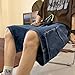EMMIOL Baggy Jean Shorts Men, y2k Jorts Cargo Elastic Waisted, Mens Denim Shorts Oversized Streetwear Summer,XL