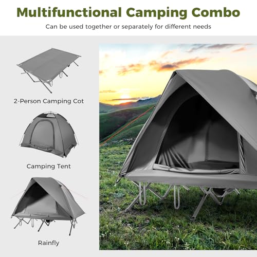 GYMAX 2-Person Camping Cot Tent