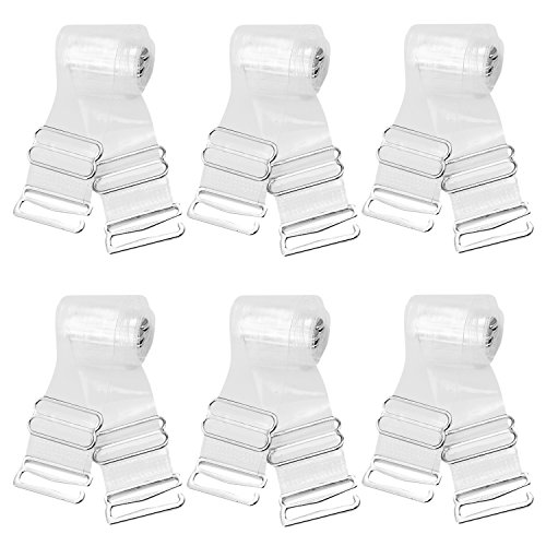 Boodtag Damen 6 Paare BH Träger Unsichtbar Transparen Ersatzträgerin Mattglasbirne Anti-Rutsch-Schultergurt (18mm)