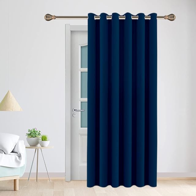 Ved Blackout Single Curtain for Door 52"x 84" (1 panel) (Navy Blue),W132cm (52") x D213cm (84")