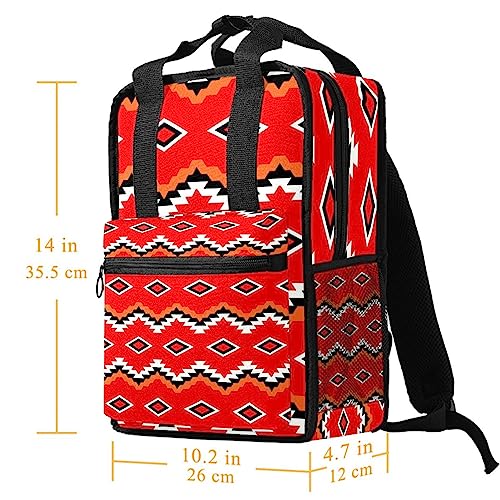 Sac à dos géométrique rouge pour l'école et sorties enfants - 5