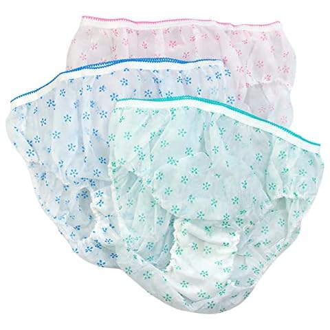 inlzdz Women Disposable Briefs 7 Pack Breathable Lightweight Paper Cotton Pregnant Postpartum Knickers Underpants Multicolor XXL Cover