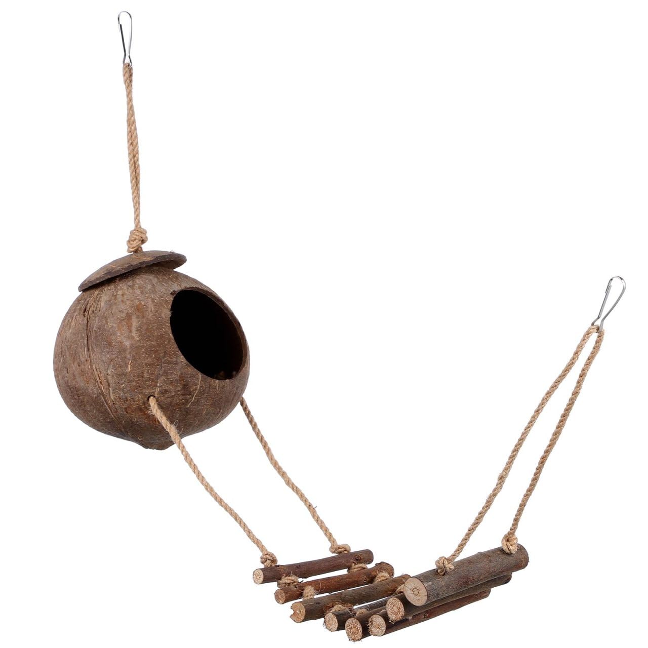 Toddmomy Leopard Gecko Hide Natural Reptile Hiding Caves Made of Coconuts Shell and Wood Lightweight Lizard Hides Caves with Lifelike Details for Creating an Interesting Landscape