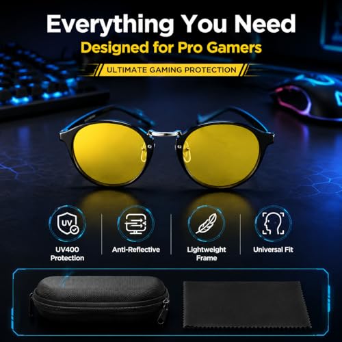 Image of Cyxus Yellow Gaming Blue Light Glasses for Men Women Reduce Eye Strain 8065Y01