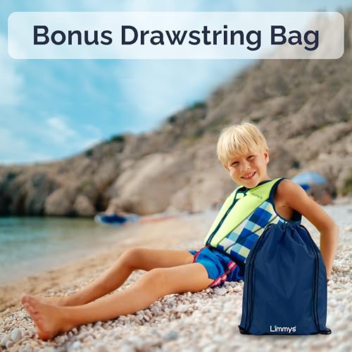 Limmys Premium Kids Swim Vest - Toddler Swim Jacket and Buoyancy Swimming Aid - Modern Design Swimming Vest for Boys, Girls and Babies - with Drawstring Bag - Thumbnail 6